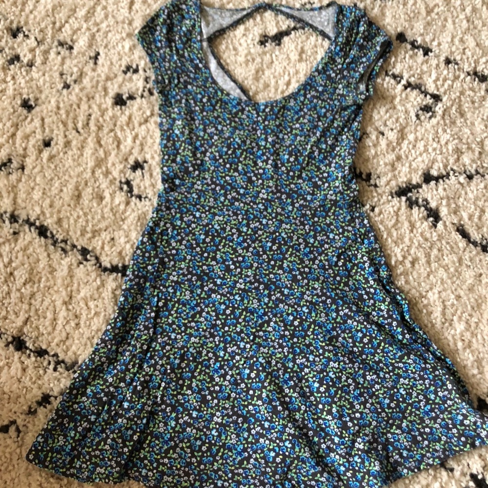 AE blue floral mini dress